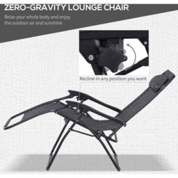 Outsunny Set of 2 Light Grey Zero Gravity Folding Recliner Chair with Table - Size: 1 Seater - Wilko - thumbnail 5