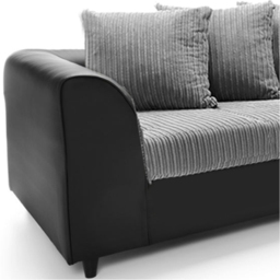 Luxor 3 Seater Black and Grey Jumbo Cord Scatter Back Sofa - Multi - Wilko - thumbnail 4