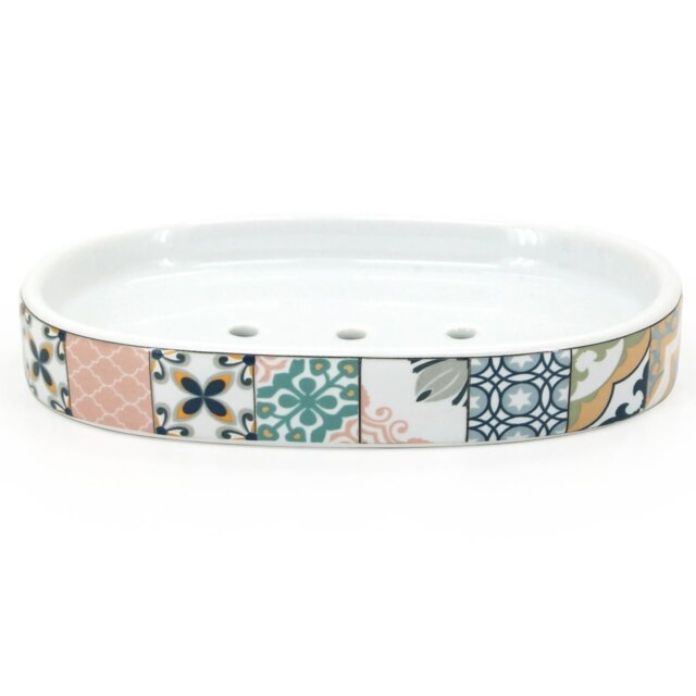 Pastel Mosaic Soap Dish - Size: 13 x 2 x 9cm - Wilko - image 1