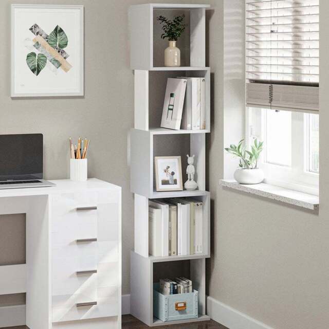 HOMCOM 5 Tier Light Grey Freestanding Bookshelf - Size: 5 Shelf - Wilko - image 1