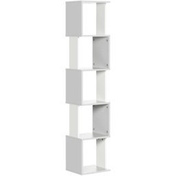 HOMCOM 5 Tier Light Grey Freestanding Bookshelf - Size: 5 Shelf - Wilko - thumbnail 3