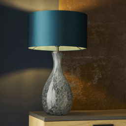 Merano Ortisei Artisan Glass and Brushed Bronze Plate Table Lamp - Size: 20 x 20 x 50.8cm - Brown - Wilko - thumbnail 6