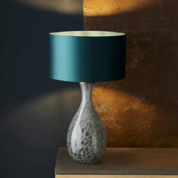 Merano Ortisei Artisan Glass and Brushed Bronze Plate Table Lamp - Size: 20 x 20 x 50.8cm - Brown - Wilko - thumbnail 7