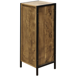 Home Source Locastra Single Door Oak and Black Bathroom Floor Cabinet - Size: 88.5 x 33 x 12cm - Brown - Wilko - thumbnail 3
