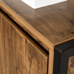 Home Source Locastra Single Door Oak and Black Bathroom Floor Cabinet - Size: 88.5 x 33 x 12cm - Brown - Wilko - thumbnail 6