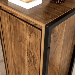 Home Source Locastra Single Door Oak and Black Bathroom Floor Cabinet - Size: 88.5 x 33 x 12cm - Brown - Wilko - thumbnail 5