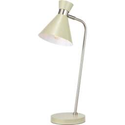Pacific Lifestyle Benedict Sage Green and Brushed Silver Metal Table Lamp - Wilko