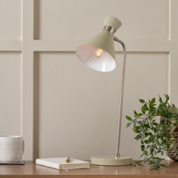 Pacific Lifestyle Benedict Sage Green and Brushed Silver Metal Table Lamp - Wilko - thumbnail 3