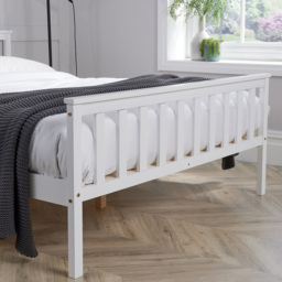 Home Source Florida Small Double White Wooden Bed Frame - Wilko - thumbnail 4