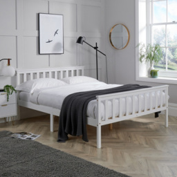 Home Source Florida Small Double White Wooden Bed Frame - Wilko - thumbnail 7