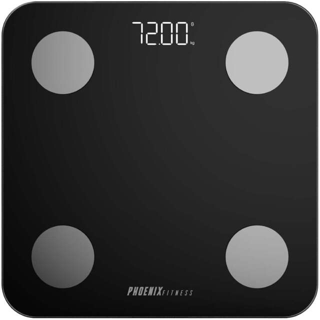Phoenix Fitness Smart Body Fat Scale with 14 Measurements - Size: 32 x 31 x 35cm - Black - Wilko - image 1