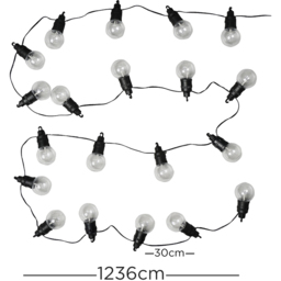 ValueLight Maritta Festoon Black Warm White Outdoor String Globe Light Set of 30 - Size: 12 x 1236 x 25cm - ValueLights - Wilko - thumbnail 6