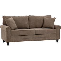 Portland 3 Seater Brown Sofa - Wilko - thumbnail 3