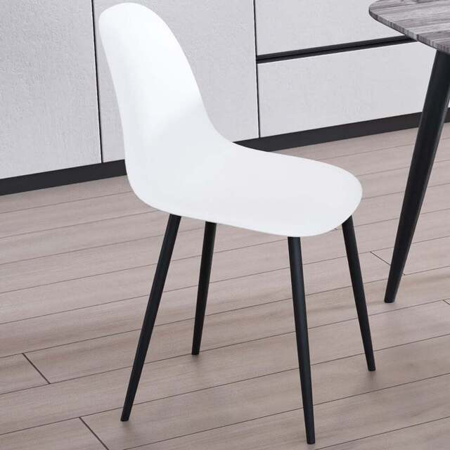Core Products Aspen Set of 2 White and Black Curved Dining Chairs - Wilko - image 1