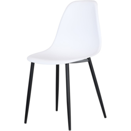 Core Products Aspen Set of 2 White and Black Curved Dining Chairs - Wilko - thumbnail 3