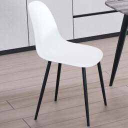 Core Products Aspen Set of 2 White and Black Curved Dining Chairs - Wilko