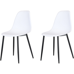 Core Products Aspen Set of 2 White and Black Curved Dining Chairs - Wilko - thumbnail 5