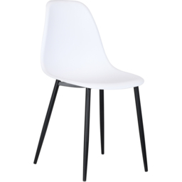 Core Products Aspen Set of 2 White and Black Curved Dining Chairs - Wilko - thumbnail 4