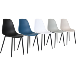 Core Products Aspen Set of 2 White and Black Curved Dining Chairs - Wilko - thumbnail 7