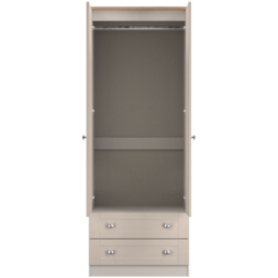 Crowndale Sussex 2 Door 2 Drawer Kashmir Ash and Bardolino Oak Tall Wardrobe Ready Assembled - Kashmir Ash & Bardolino Oak - Wilko - thumbnail 6