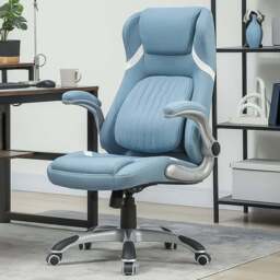Vinsetto Blue Fabric Tiltable Office Chair - Size: 117 x 76 x 68cm - Wilko - thumbnail 1