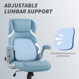 Vinsetto Blue Fabric Tiltable Office Chair - Size: 117 x 76 x 68cm - Wilko - thumbnail 7