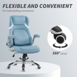 Vinsetto Blue Fabric Tiltable Office Chair - Size: 117 x 76 x 68cm - Wilko - thumbnail 5