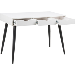 Florence Neptun 3 Drawer White and Black Office Desk - Furniture To Go - Wilko - thumbnail 5