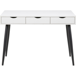 Florence Neptun 3 Drawer White and Black Office Desk - Furniture To Go - Wilko - thumbnail 4
