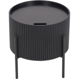 Pacific Lifestyle Henderson Black Wood and Black Metal Storage Side Table - Wilko - thumbnail 3