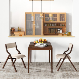 Costway Set of 2 Beige Foldable Dining Chairs - Size: 96 x 57 x 25cm - Cream - Wilko - thumbnail 4