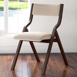 Costway Set of 2 Beige Foldable Dining Chairs - Size: 96 x 57 x 25cm - Cream - Wilko