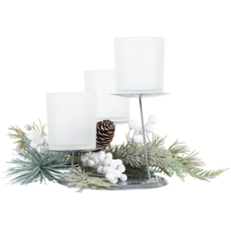 Frosted Berry Candle Holder Set Clear - Wilko - thumbnail 4