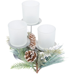 Frosted Berry Candle Holder Set Clear - Wilko - thumbnail 5