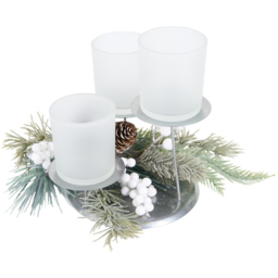 Frosted Berry Candle Holder Set Clear - Wilko - thumbnail 6