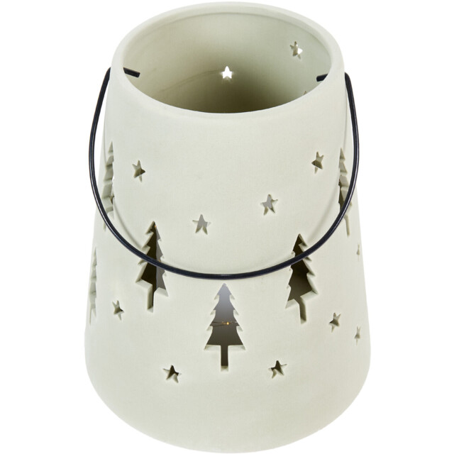 Ceramic Forest Lantern - Frosted Green - Wilko - image 1