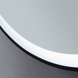 Living and Home Black Round Metal Frame LED Wall Mirror - Size: 60 x 60 x 4cm - Wilko - thumbnail 4