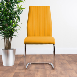 Furniturebox Copeland Fontana Marble Effect 2 Seater Dining Set White Mustard and Chrome - Yellow - Wilko - thumbnail 5