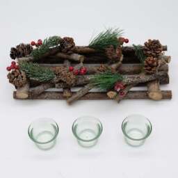 Marco Paul Wooden Branch Triple Tea Table Light Christmas Decoration Ornament - Size: 37 x 15 x 10cm - Brown - Wilko - thumbnail 5