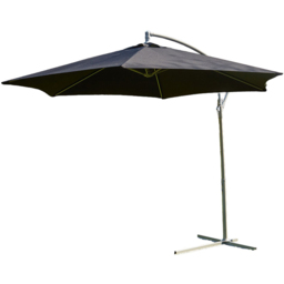 Home Source Gozo Black Overhanging Cantilever Crank Parasol - Size: 3m - Wilko