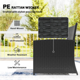 Outsunny 2 Seater Black Rattan Garden Sofa Set - Wilko - thumbnail 6