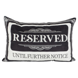 Reserved Until Further Notice Cushion - Black - Wilko - thumbnail 1