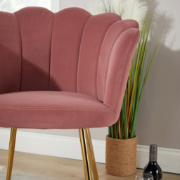 Home Source Pink Scallop Round Back Accent Chair - Size: Single - Wilko - thumbnail 5