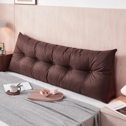 Living and Home Brown Washable Wedge Headboard Pillow with Side Pocket 50 x 150cm - Size: 50 x 150 x 20cm - Wilko - thumbnail 3