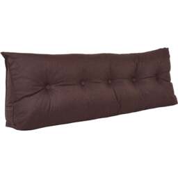 Living and Home Brown Washable Wedge Headboard Pillow with Side Pocket 50 x 150cm - Size: 50 x 150 x 20cm - Wilko