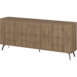 Decortie Dune Dark Oak Effect Console Sideboard - Brown - Wilko - thumbnail 3