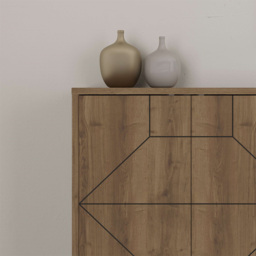 Decortie Dune Dark Oak Effect Console Sideboard - Brown - Wilko - thumbnail 4