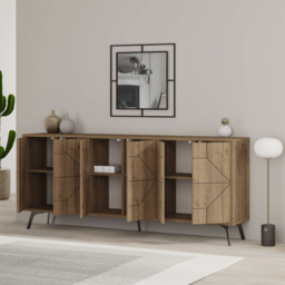 Decortie Dune Dark Oak Effect Console Sideboard - Brown - Wilko - thumbnail 5
