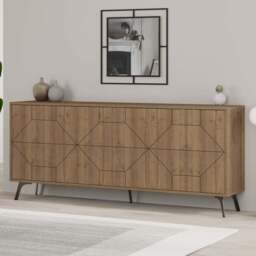 Decortie Dune Dark Oak Effect Console Sideboard - Brown - Wilko - thumbnail 1