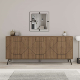 Decortie Dune Dark Oak Effect Console Sideboard - Brown - Wilko - thumbnail 7